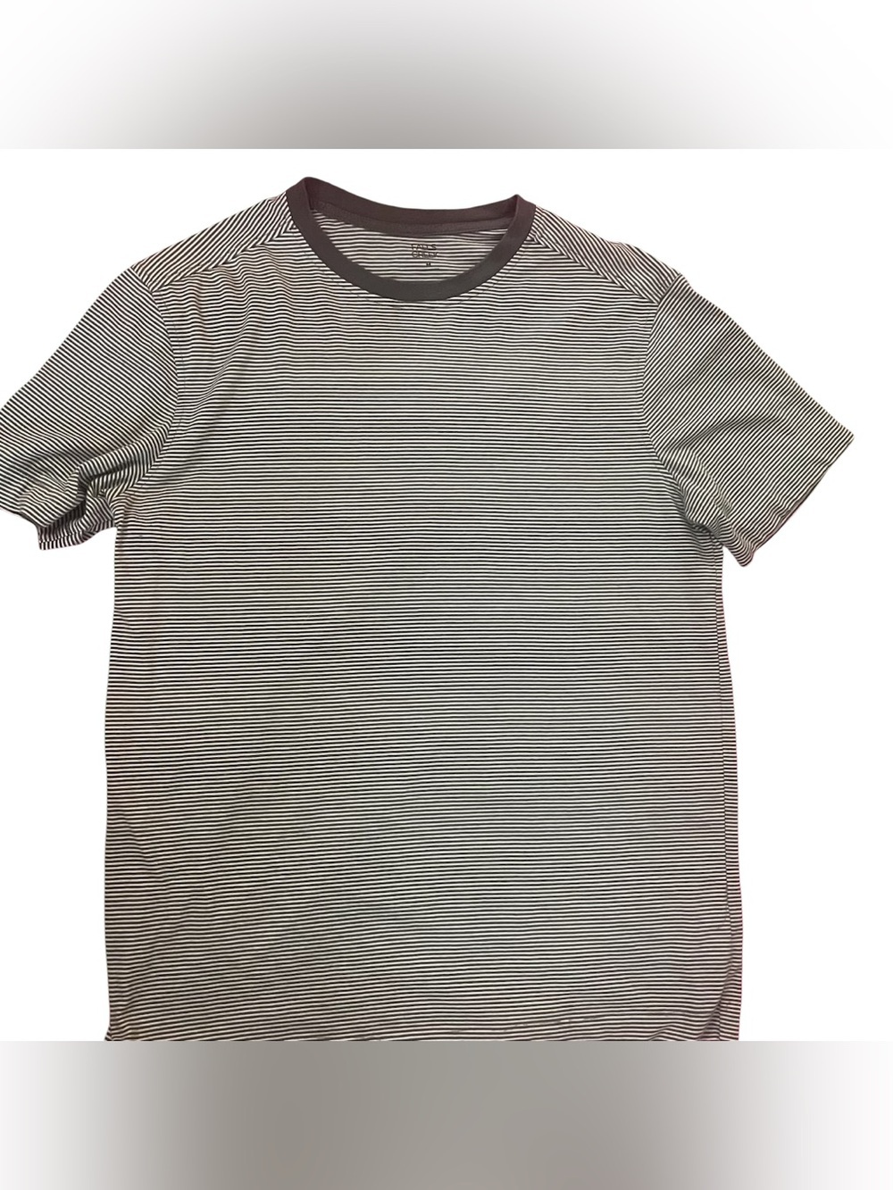 Falls creek men’s striped short sleeve crew neck tee - black & white - size M